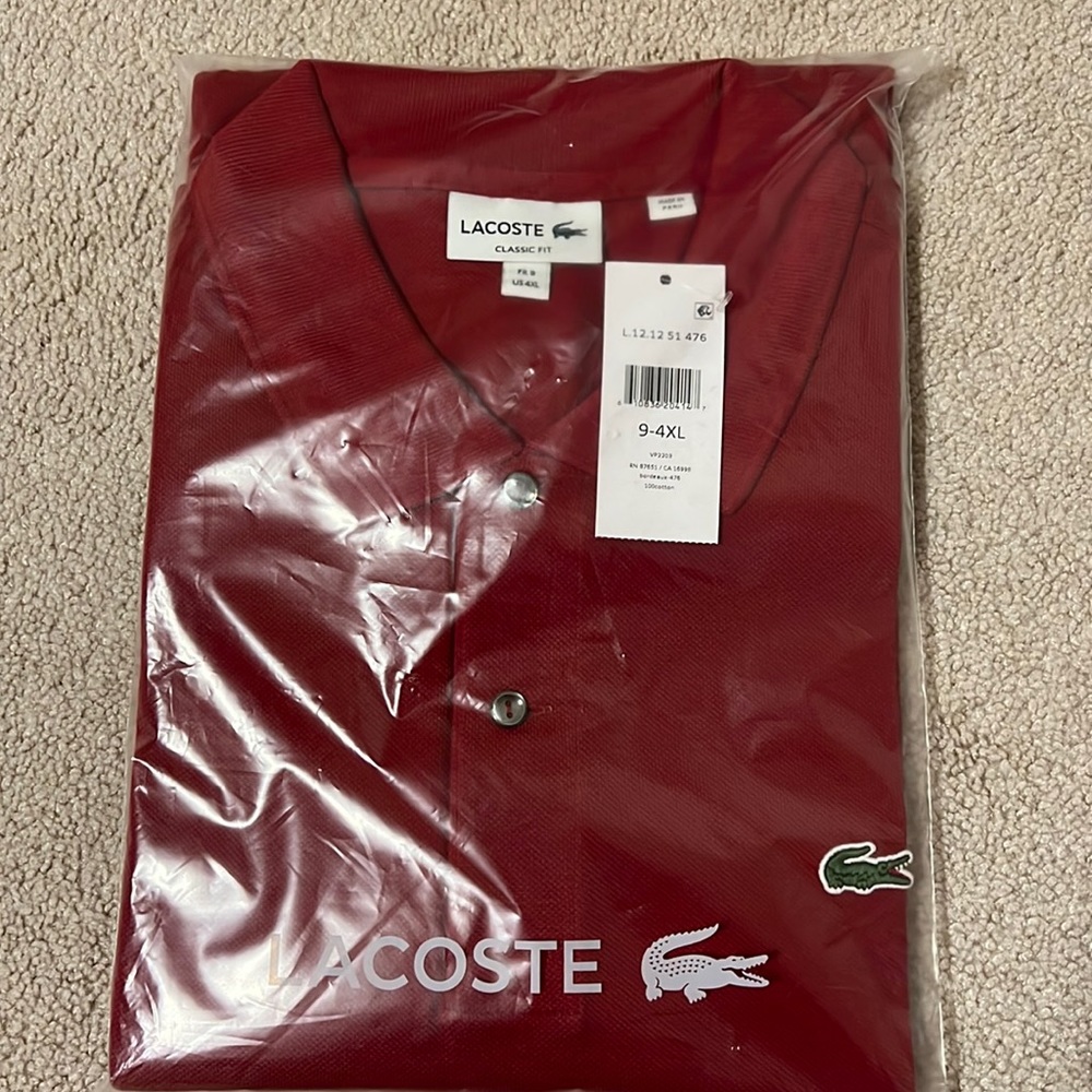 Men's Lacoste classic fit red polo shirt
